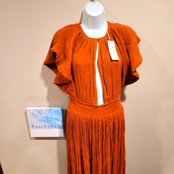 NWT Jen’s Pirate Booty Monaco Maxi Dress Burnt Orange Size S - Picture 5 of 9